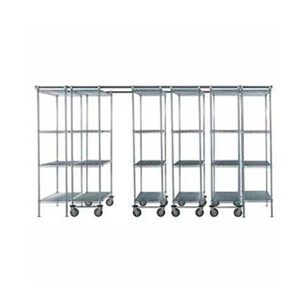 Nexel Space-Trac, 6 Unit, Poly-Z-Brite High Density Shelving, 48inW x 21inD x 88inH, 14ft Length B2177914 - main